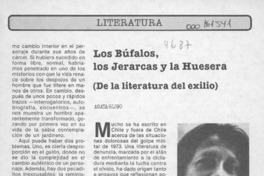 Los búfalos, los jerarcas y la huesera (De la literatura del exilio)  [artículo] Agata Gligo.