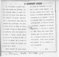 El discrepante Joaquín  [artículo] LT.
