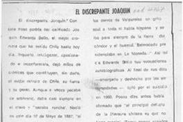 El discrepante Joaquín  [artículo] LT.