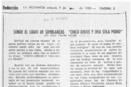 Sobre el libro de semblanzas "Cinco dedos y una sola mano"