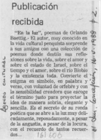 Publicación recibida  [artículo].