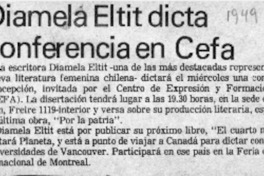 Diamela Eltit dicta conferencia en Cefa  [artículo].