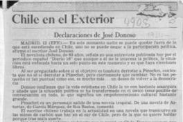 Declaraciones de José Donoso  [artículo].