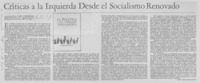 Críticas a la izquierda desde el socialismo renovado