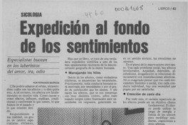 Expedición al fondo de los sentimientos  [artículo] Fernando Barraza.
