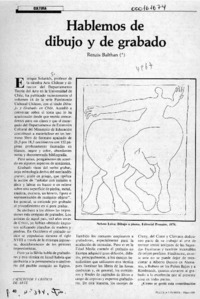 Hablemos de dibujo y de grabado  [artículo] Renzis Balthan.