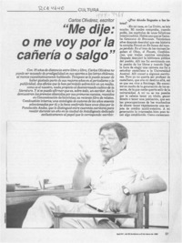"Me dije, o me voy por la cañería o salgo"  [artículo] José Román.