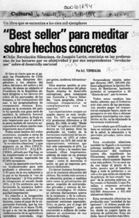 "Best seller" para meditar sobre hechos concretos  [artículo] A. E. Torrealba.