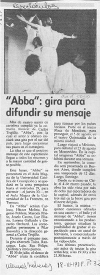 "Abba", gira para difundir mensaje