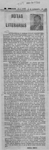 Notas literarias  [artículo] Mesa Seco.