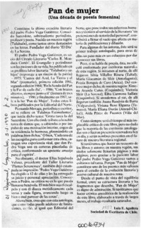 Pan de mujer  [artículo] Luis E. Aguilera.