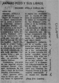 Amparo Pozo y sus libros  [artículo] Stella Corvalán.