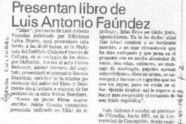Presentan libro de Luis Antonio Faúndez