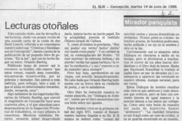 Lecturas otoñales  [artículo] Sergio Ramón Fuentealba.