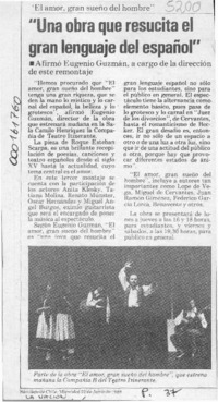 "Una Obra que resucita el gran lenguaje del español"  [artículo].