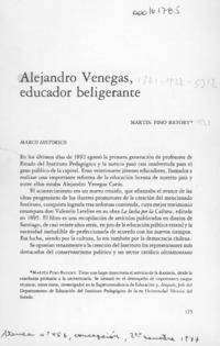 Alejandro Venegas, educador beligerante  [artículo] Martín Pino Batory.