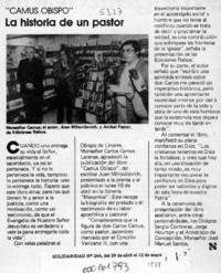 La Historia de un pastor  [artículo].