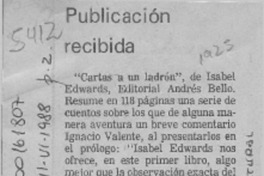 Publicación recibida  [artículo].