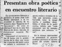 Presentan obra poética en encuentro literario  [artículo].
