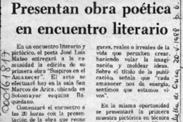 Presentan obra poética en encuentro literario  [artículo].