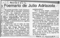 Poemario de Julio Adriazola  [artículo].