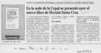 En la sede de la Cepal se presentó ayer el nuevo libro de Hernán Santa Cruz  [artículo].
