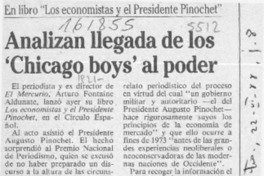 Analizan llegada de los 'Chicago boys' al poder