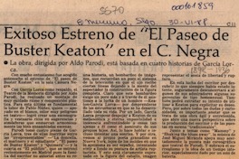 Exitoso estreno de "El paseo de Buster Keaton" en el C. Negra