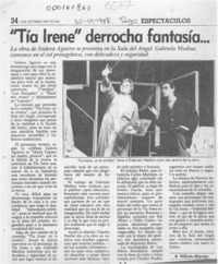"Tía Irene" derrocha fantasía --  [artículo] Wilfredo Mayorga.