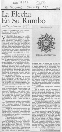 La flecha en su rumbo  [artículo] Luis Vargas Saavedra.