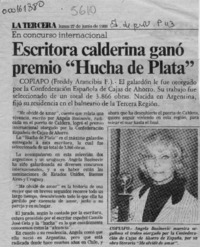 Escritora calderina ganó premio "Hucha de Plata"