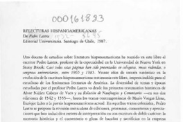 Relecturas hispanoamericanas  [artículo] Enrique Valdés.