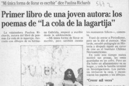 Primer libro de una joven autora, los poemas de "La cola de la lagartija"  [artículo].