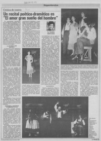 Un recital poético-dramático es "El amor, gran sueño del hombre"