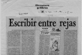 Escribir entre rejas  [artículo] Juan Armando Epple.