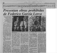 Presentan obras prohibidas de Federico García Lorca