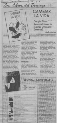 Cambiar la vida  [artículo].