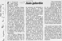 Justo galardón  [artículo].