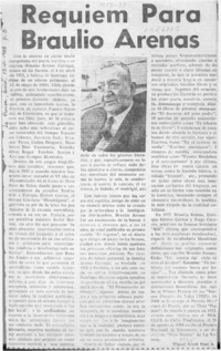 Réquiem para Braulio Arenas  [artículo] Miguel Angel Díaz A.