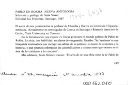 Pablo de Rokha, nueva antología  [artículo] Vicente Mengod.