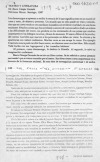 Teatro y literatura  [artículo] Vicente Mengod.