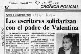 Los Escritores solidarizan con el padre de Valentina  [artículo].