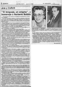 "El lenguaje, un enigma", y homenaje a Norberto Bobbio