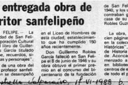 Fue entregada obra de escritor sanfelipeño  [artículo].