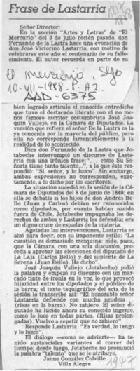 Frase de Lastarria