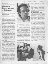 Como un juego gozoso y doloroso  [artículo] Guillermo Blanco.