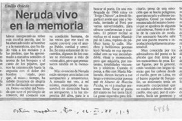 Neruda vivo en la memoria  [artículo] Emilio Oviedo.