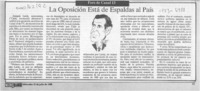 La Oposición está de espaldas al país  [artículo].