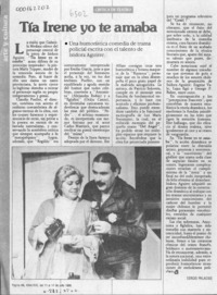 Tía Irene yo te amaba  [artículo] Sergio Palacios.