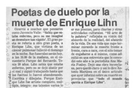 Poetas de duelo por la muerte de Enrique Lihn  [artículo].